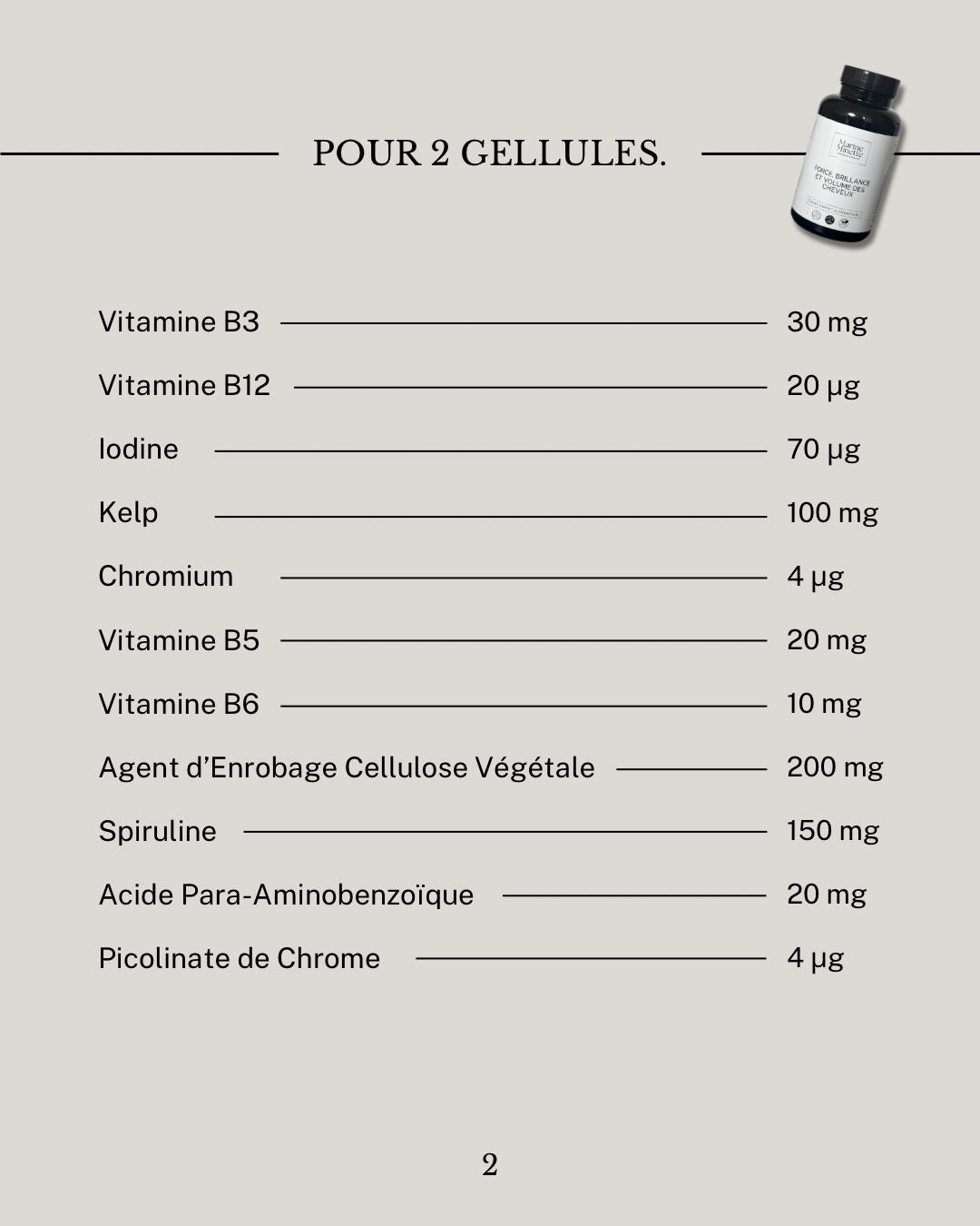 Compléments alimentaires Cheveux - cure de 2 mois